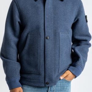 Knitted Jacket With Collar ROYAL BLUE