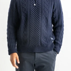 Luxury Wool Cashmere Knitted Sweater Blue Navy