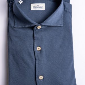 Luxury Cotton Jersey Shirt Navy