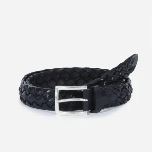 WOVEN NORVEGIA LEATHER BELT Black