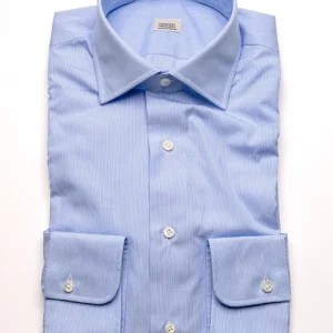 Cotton Micro Stripe Regular Fit Blue