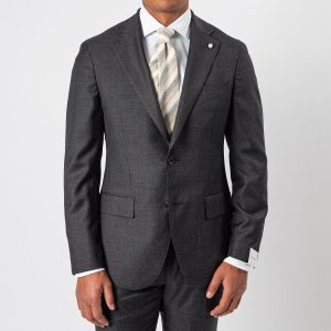Luxury Super 110's Checked Suit Grey