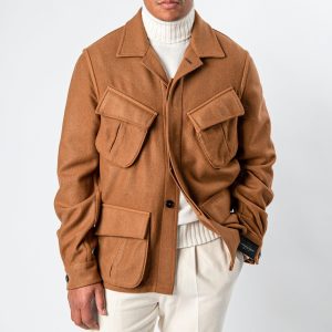 Luxury Flannel Field Jacket Brown