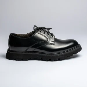 DERBY LEATHER LACE-UPS Black