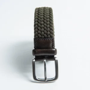 COLONIA WOOL BELT WITH LEATHER TRIMS MILITARY GREEN