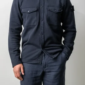 Heavy Organic Cotton Fleece Ghost Sweater 6100026 Navy Blue