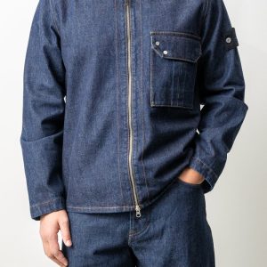 Indigo Denim-Rinsed Overshirt 1200002 Blue Rinse