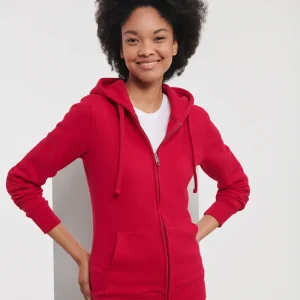 Dam Authentic Sweatshirt med huva och dragkedja