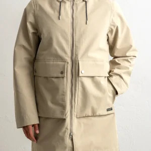 Mens Parka Khaki Red