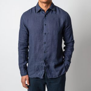 LUXURY LINEN SHIRT Navy