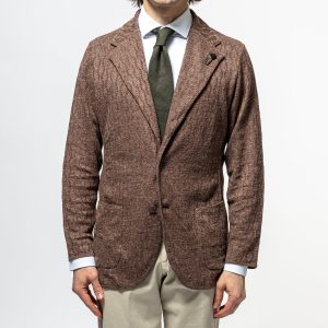 Single Breasted Knit Jacket. Brown