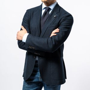 Single Breasted Likknit blazer NAVY