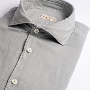 Luxury Cotton Flannel Shirt LEAD GREY