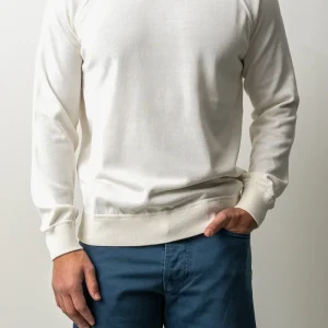 Luxury Creped Cotton Crewneck CREAM