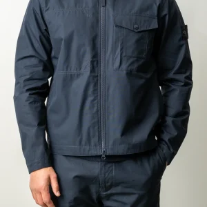 Organic Cotton Canvas Ghost Overshirt 1200011 Navy Blue
