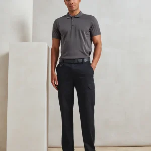 Stretchchecker arbetsbyxor med cargobyxor