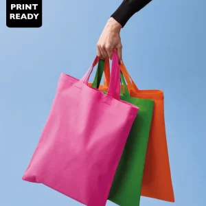 Shopper i bomull kort handtag