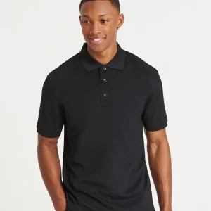 Black - pro wicking polo