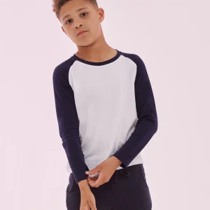 Barn långärmad baseboll T