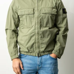 Stretch Organic Cotton Twill Jacket 4100077 MILITARY GREEN