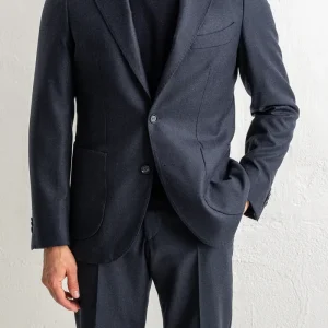Renzo Flannel Blazer Dark Navy