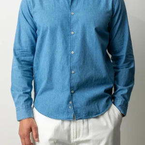 Washed Cotton Chambray Shirt Light Denim