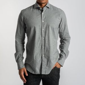 Heavy Flannel Shirt Grey melange